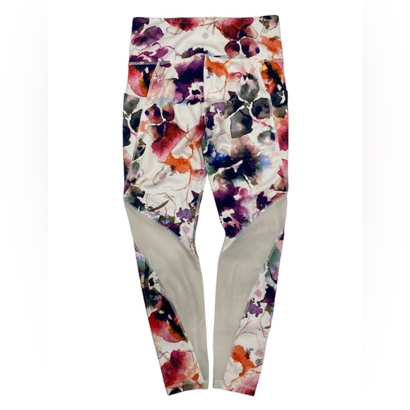 Athleta Mudra Multicolor Watercolor Floral Bra and Leggings Set Size S/M - Picture 6 of 13